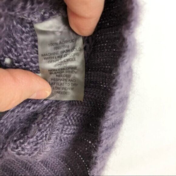 dELiA*s | Women's Purple Round Edge Eggplant Sweater Tunic Size XS - Picture 5 of 5